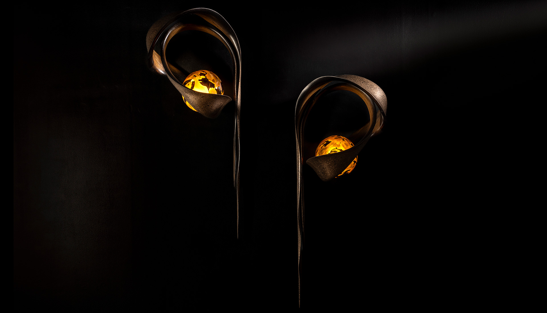 Marc Fish Mokume-gane Sconces, Wall Lights