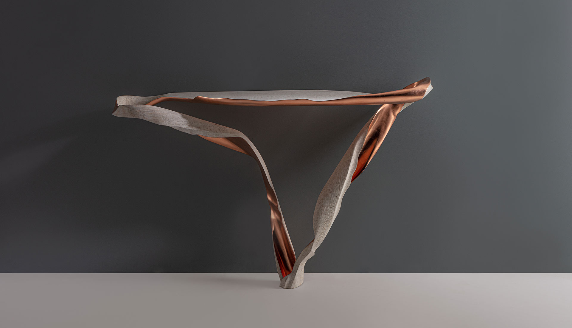 Marc Fish Copper and Weathered Oak Console