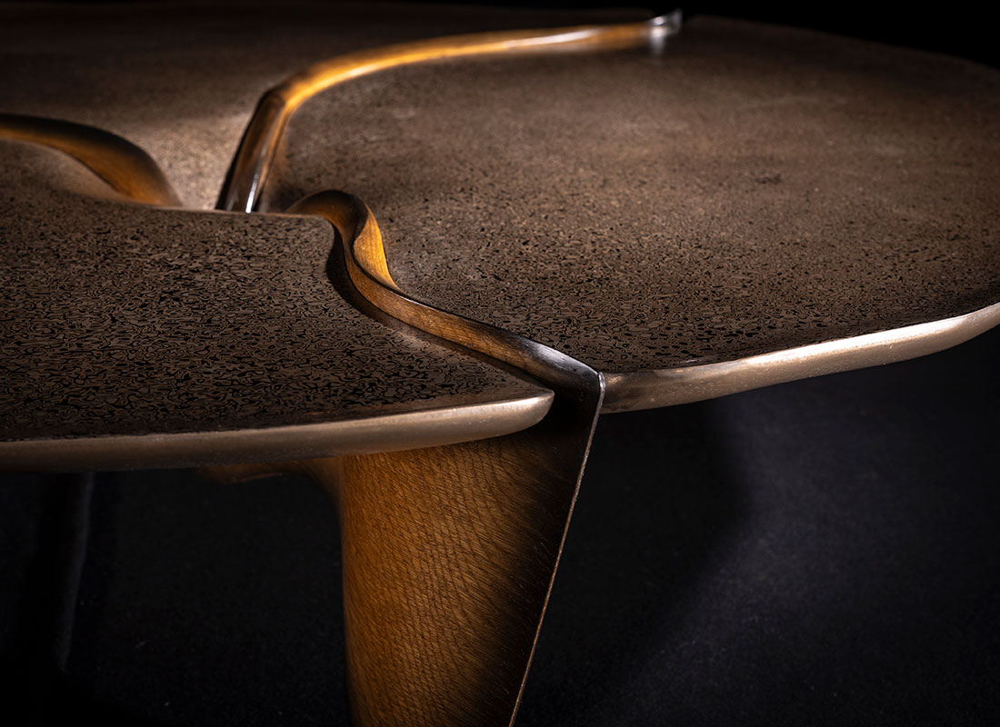 Marc Fish Mokume-gane Low Lounge Table